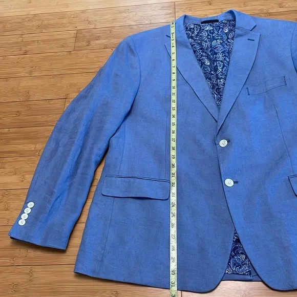 Lauren Ralph Lauren Linen Blazer Sz XL 48R Blue Classic Old Money Single Breast - Picture 11 of 15